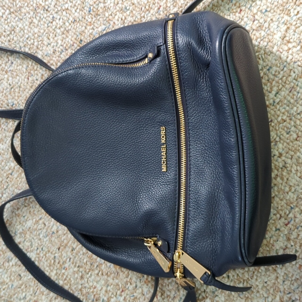 Michael Kors Navy Blue Backpack - Picture 2 of 9